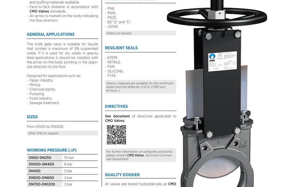 CMO A Series Wafer Knife Gate Valve